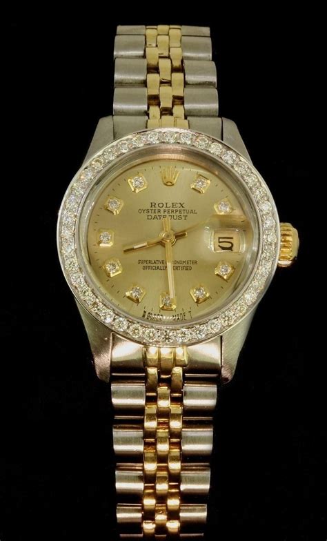 yg ladies rolex w diamond bezel|rolex lady datejust oyster.